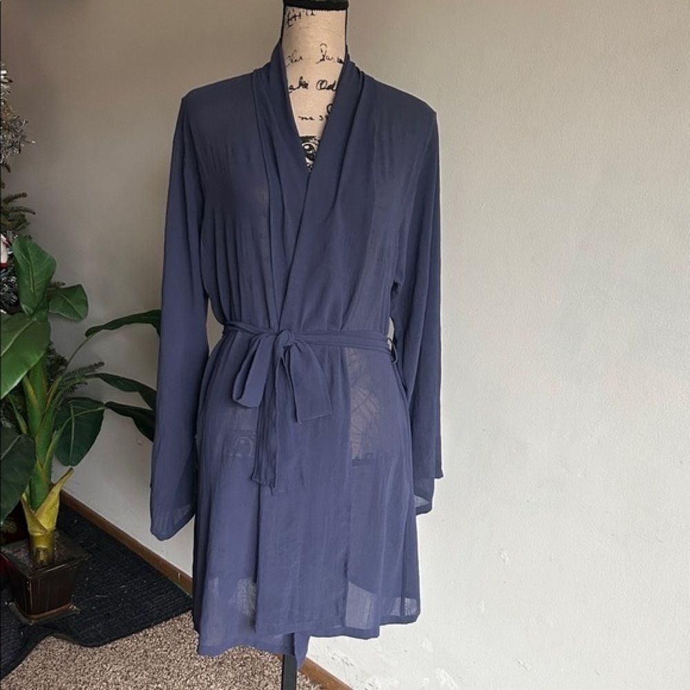 Vintage Victoria Secret Sheer Short Purple Robe Size M/L